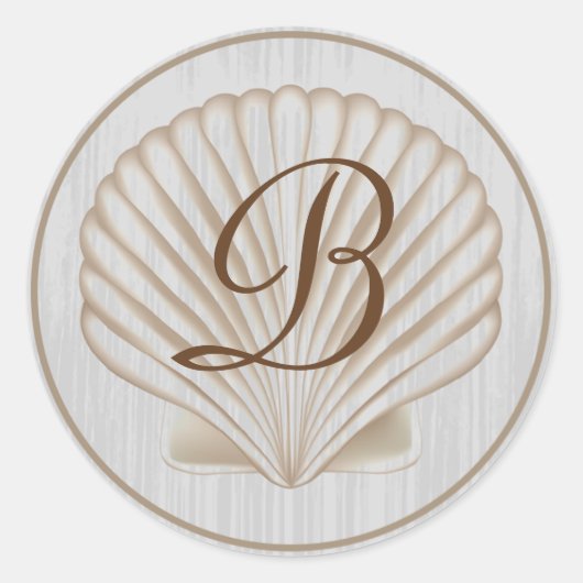 Shell B-monogram Ronde Sticker (Voorkant)