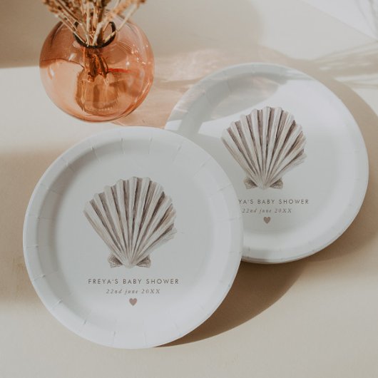 Shell-Baby shower Papieren Bordje