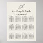 Shell Beach Ocean Bruiloft 12 Tafel Zitkaarten Poster (Voorkant)