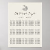 Shell Beach Ocean Bruiloft 15 Tafel Zitkaarten Poster (Voorkant)