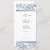 Shell Beach Wedding Event Menu Flat Kaart (Voorkant / Achterkant)