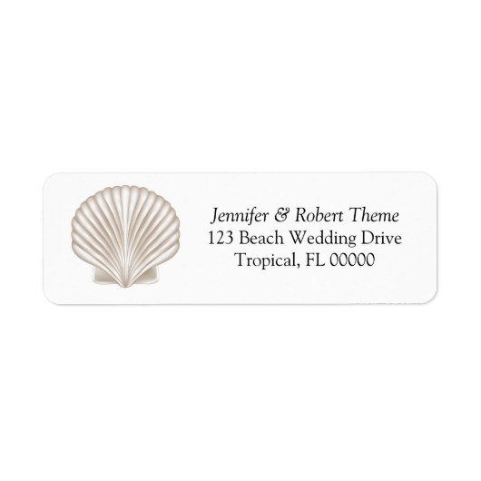  Shell Beach Weduwen Invitation Mail Label (Voorkant)