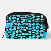 Shell- Black Splash- Aqua Blue Toilettas Toilettasje (Achterkant)