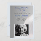 Shell Blue begrafenis herdenking Kaart (Voorkant / Achterkant)