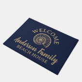 Shell Custom Beach House Navy Doormat Deurmat (Schuin)
