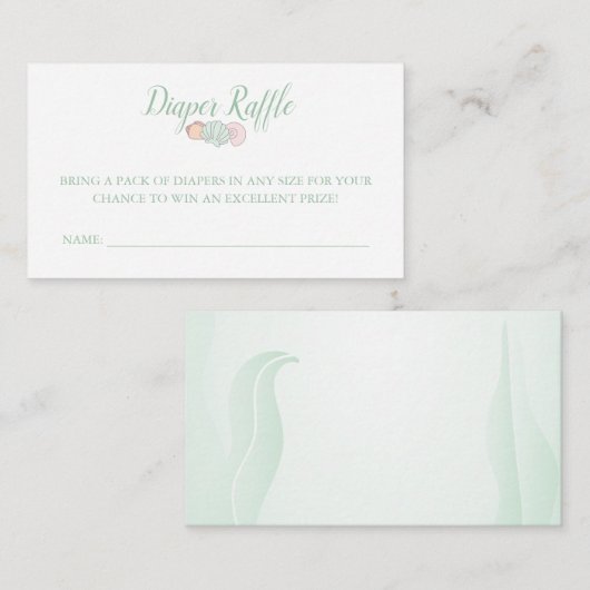 Shell Diaper Raffle-behuizing Informatiekaartje (Voorkant / Achterkant)