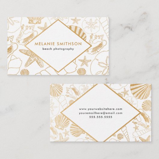 Shell d'or moderne échouent le carte de visite (Devant / Derrière)