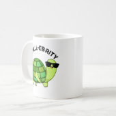 Shell-ebrity Funny Celebrity Tortoise Pun Koffiemok (Voorkant links)