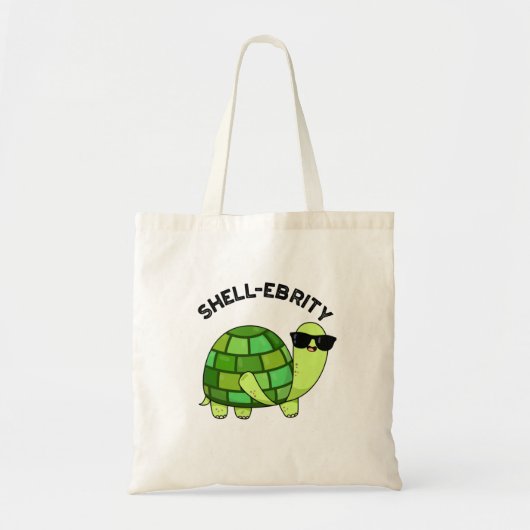 Shell-ebrity Funny Celebrity Tortoise Pun Tote Bag (Voorkant)