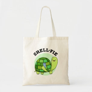 Shell-fie Funny Tortoise Selfie Pun Tote Bag