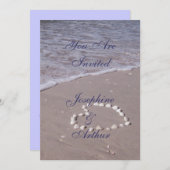 Shell Heart op de zandstrand Kaart (Voorkant / Achterkant)