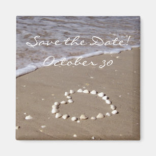 Shell Heart op de zandstrand Magneet