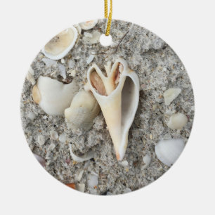 Shell Heart Spiral op Beach ornament gepersonalise