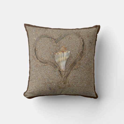 Shell in Heart sur la plage coussin de mariage per (Recto)