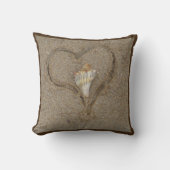 Shell in Heart sur la plage coussin de mariage per (Recto)