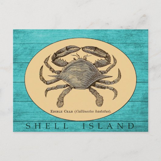 Shell Island Crab Briefkaart (Voorkant)