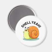 Shell Ja Grappige slak Pun Magneet (Voorkant / Achterkant)