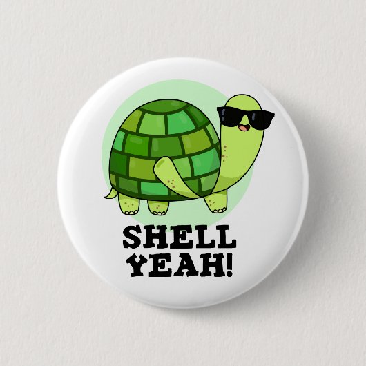 Shell Ja Grappige Tortoise Pun Ronde Button 5,7 Cm (Voorkant)
