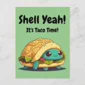 Shell Ja. Het is Taco Time. Taco Turtle Briefkaart (Voorkant)
