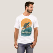 Shell ja! Surfschildpad T-shirt (Voorkant volledig)