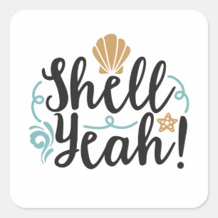 Shell Ja Vierkante Sticker