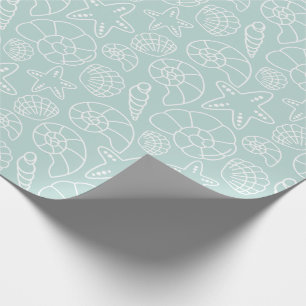 Shell kerstpapier cadeaupapier