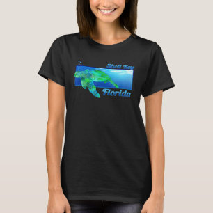Shell Key Florida Swimming Zee Turtle T-shirt