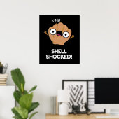 Shell liet Funny Seashell Pun Dark BG zien Poster (Thuiskantoor)