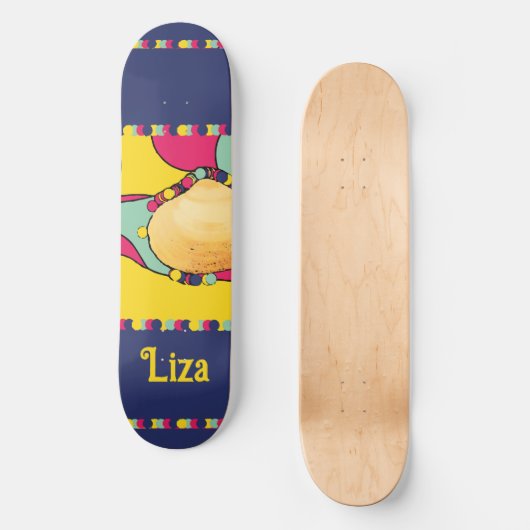 shell modern abstract design strand skateboard (Voorkant)