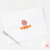Shell Monogramme Noms Stickers Mariage Rouge Orang (Enveloppe)