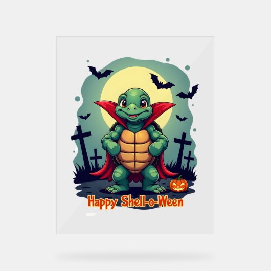 Shell-o-Ween Turtle Acryl Bord (Voorkant)