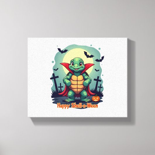 Shell-o-Ween Turtle Canvas Afdruk (Voorkant)
