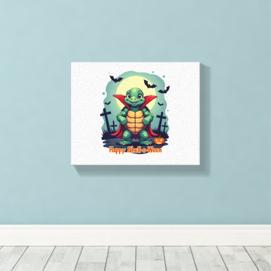Shell-o-Ween Turtle Canvas Afdruk (Insitu (Houten vloer))