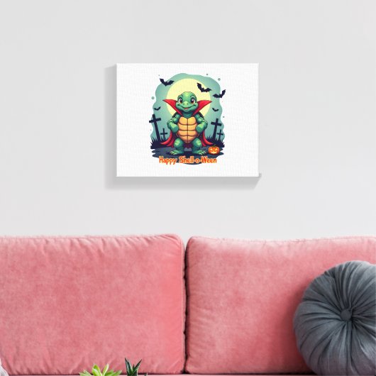 Shell-o-Ween Turtle Canvas Afdruk (Insitu (Woonkamer))