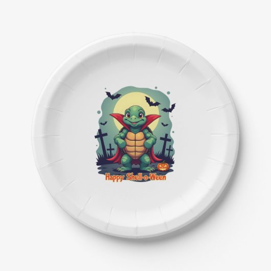 Shell-o-Ween Turtle Papieren Bordje (Voorkant)