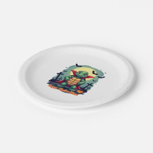 Shell-o-Ween Turtle Papieren Bordje (Gekanteld)