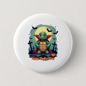Shell-o-Ween Turtle Ronde Button 5,7 Cm (Voorkant)