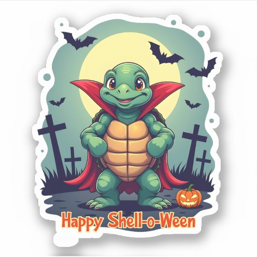 Shell-o-Ween Turtle Sticker (Voorkant)