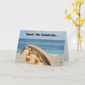 Shell Ocean Zee Beach Pun Verjaardag Kaart (Gele Bloem)