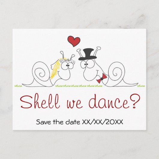 Shell, on danse ? - Enregistrer la date carte post (Devant)