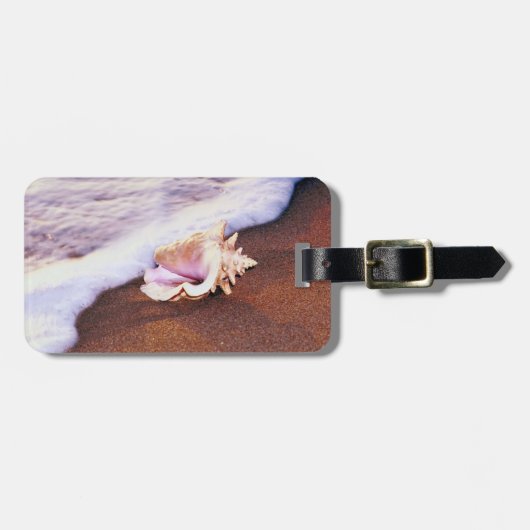 Shell op de strand bagagelabel (Voorkant horizontaal)