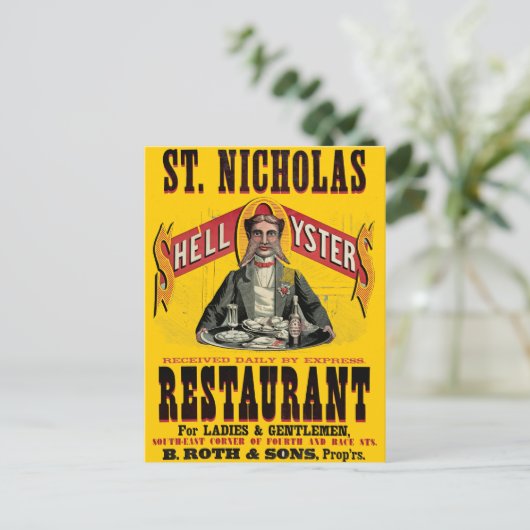 Shell Oysters Advertisement Briefkaart (Staand voorkant)