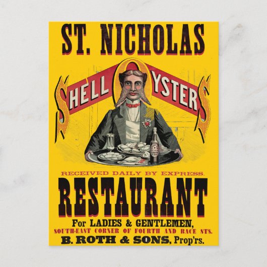 Shell Oysters  Advertisement Briefkaart (Voorkant)