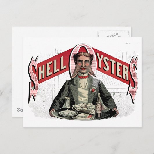Shell Oysters  Advertisement Briefkaart (Voorkant / Achterkant)