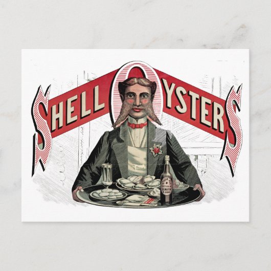 Shell Oysters Advertisement Briefkaart (Voorkant)