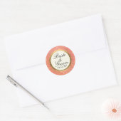Shell Patroon Art Deco Goud Blad Formele Bruiloft Ronde Sticker (Envelop)