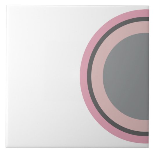 Shell patroon roze en grijs tegeltje (Voorkant)