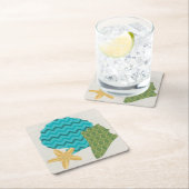 Shell Pattern II Vierkante Kartonnen Onderzetter (Insitu)