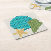 Shell Pattern II Vierkante Kartonnen Onderzetter (Schuin)