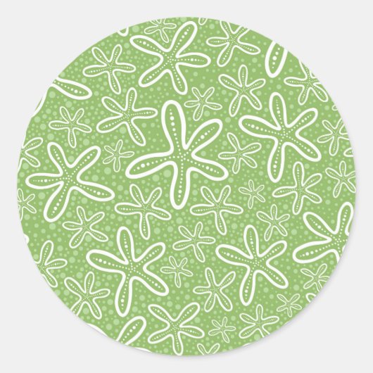 Shell Pattern on Spotted Background Ronde Sticker (Voorkant)